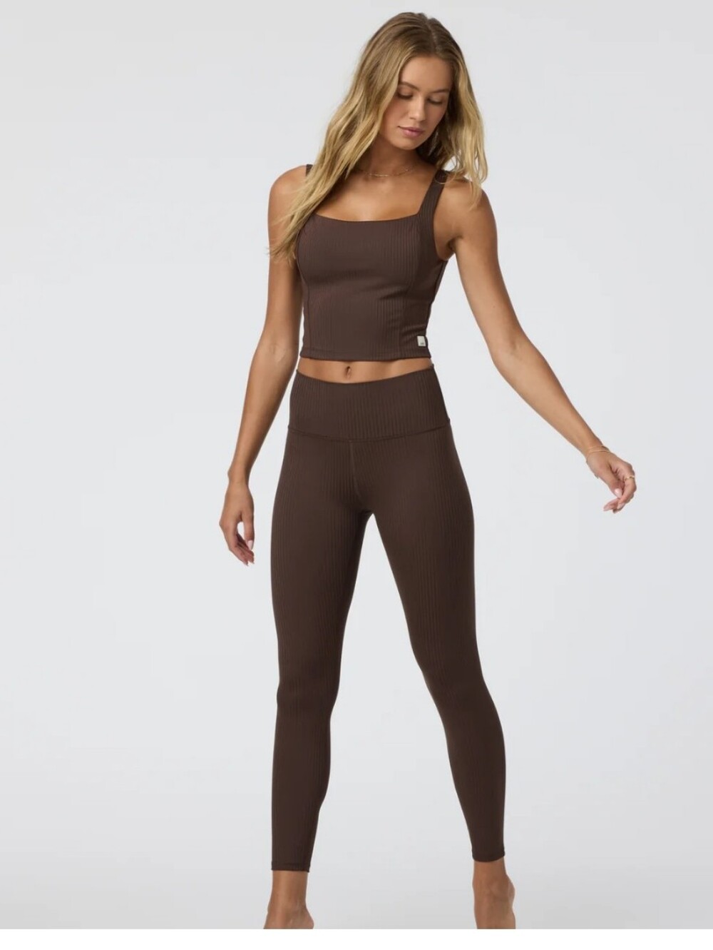Vuori Inversion Rib Legging Sz XS Java - Picture 2 of 11